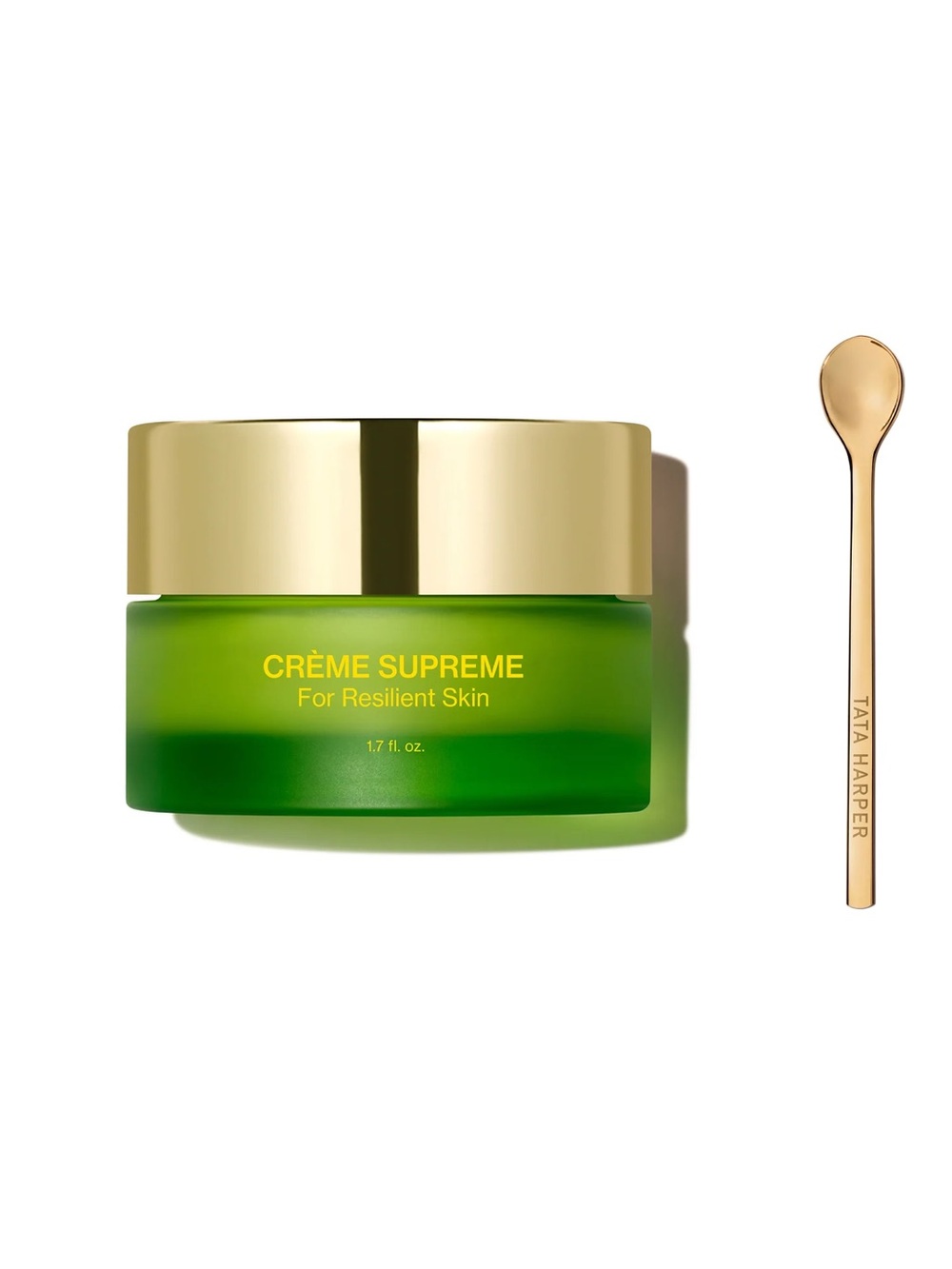 Tata Harper Crème Supreme Moisturizer - Green Jar with Gold Lid and Spoon